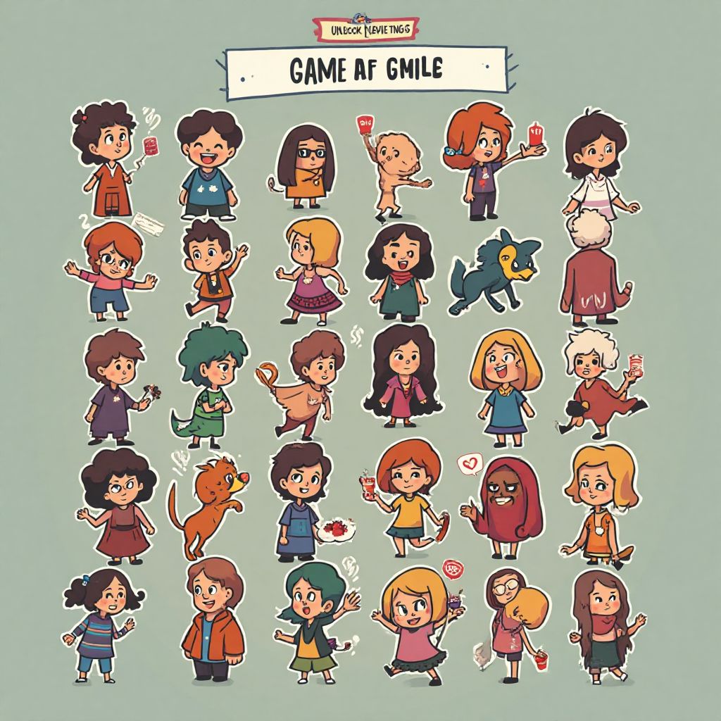 Unlockable character selection screen