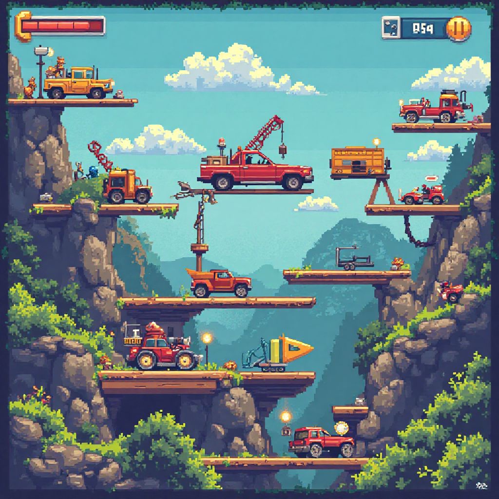 Various game obstacles and challenges