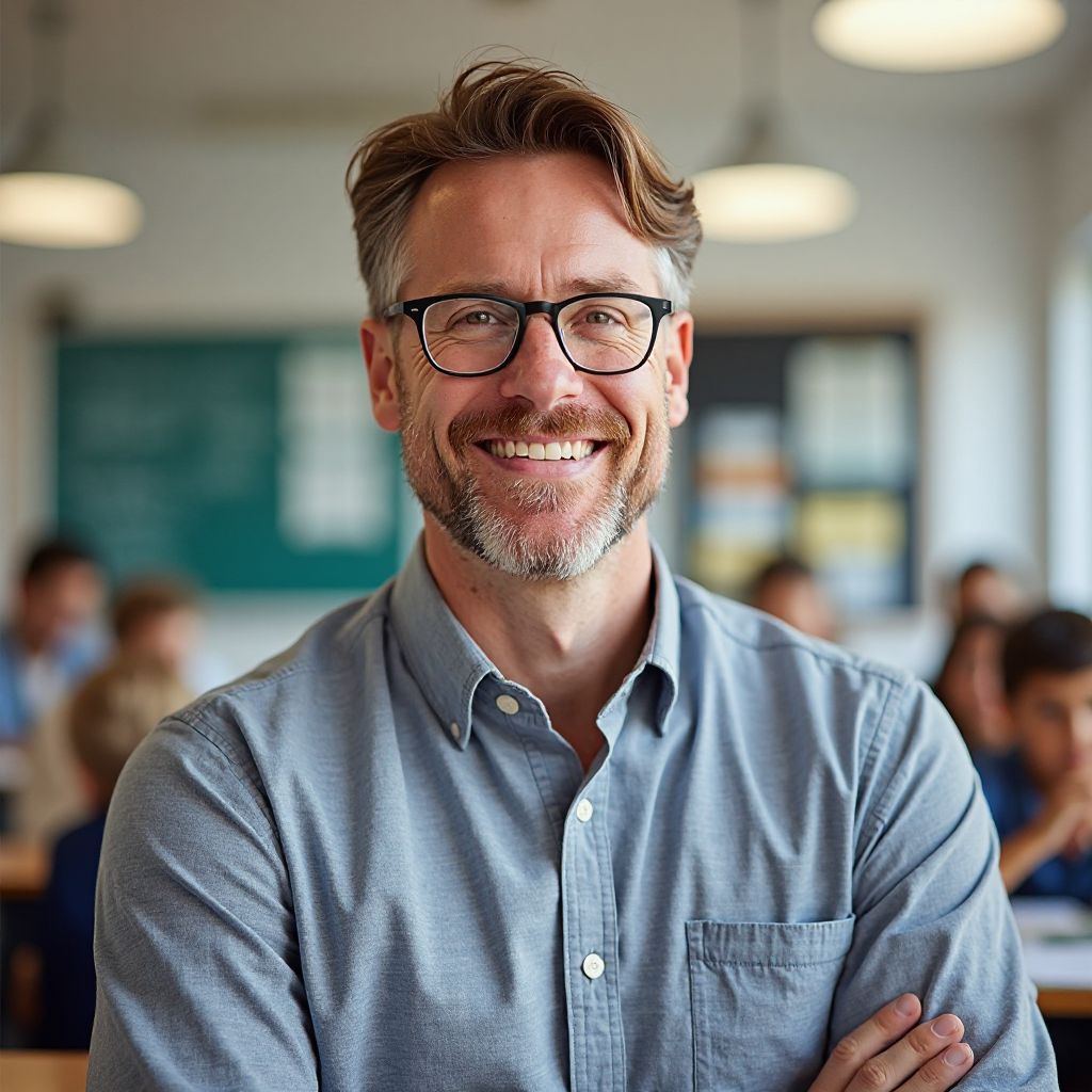 Portrait of Michael Torres, an elementary school teacher